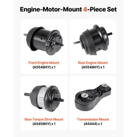 Engine and Transmission Motor Mount Kit Replacement, Set of 4, Compatible with 2009–2017 Chevrolet Traverse 3.6L V6, Replace OE 