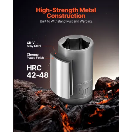 VEVOR Socket Set, 33 Pieces, 12.7 mm Drive Socket and Ratchet Set, SAE and Metric, Mechanic Tool Kit with Ratchet Wrench, Extens