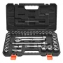 VEVOR Socket Set, 33 Pieces, 12.7 mm Drive Socket and Ratchet Set, SAE and Metric, Mechanic Tool Kit with Ratchet Wrench, Extens
