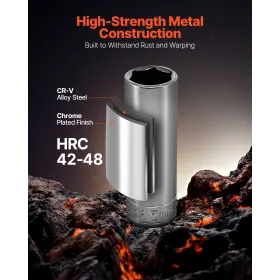 VEVOR Socket Set, 76 Pieces, 9.5 mm Drive Socket and Ratchet Set, SAE and Metric, Deep and Shallow, Mechanic Tool Kit with Acces