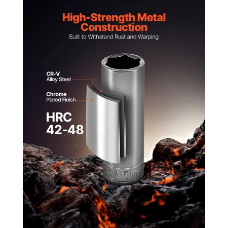 VEVOR Socket Set, 76 Pieces, 9.5 mm Drive Socket and Ratchet Set, SAE and Metric, Deep and Shallow, Mechanic Tool Kit with Acces