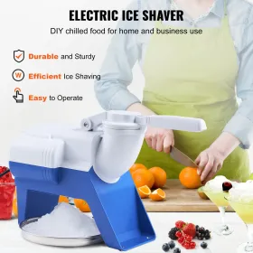 Electric Ice Crusher Machine 176 lbs/HR Snow Cone Maker Shaved Ice 180W