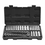 Socket Set, 46 Pieces, 6.4 mm Drive Socket Tool Set, SAE and Metric Size, Deep and Standard, Mechanic Tool Kit with Storage Case