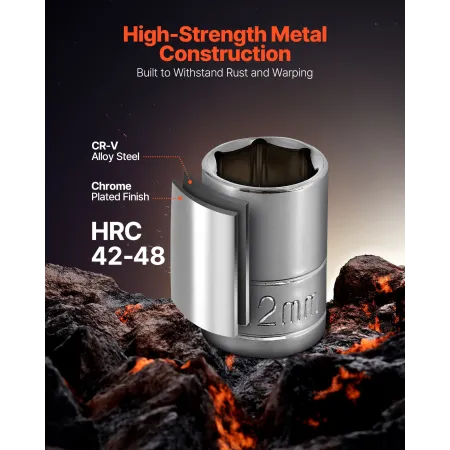 VEVOR Socket Set, 70 Pieces, 6.4 mm Drive Socket and Ratchet Set, SAE and Metric, Deep and Shallow, Mechanic Tool Kit with Bits,