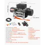 VEVOR Electric Winch, 5400 kg Load Capacity, 12V DC Truck Winch with Φ9.1 mm x 24 m Steel Rope, Wireless & Wired Remote Control,