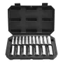 Socket Set, 18 Pieces, 12.7 mm Drive Socket Tool Set, Metric Size from 10 to 27 mm, Mechanic Tool Kit with Storage Case, Clear M