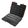 Socket Set, 104 Pieces, 9.5 mm Drive Socket Tool Set, Metric Size from 6 to 24 mm, Deep and Standard, Mechanic Tool Kit with Sto
