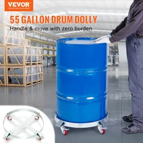 2PCS 55 Gallon Heavy Duty Drum Dolly, 1000 lbs Load Capacity, Barrel Dolly Cart Drum Caddy, Non Tipping Hand Truck Capacity