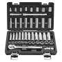 Socket Set, 44 Pieces, 9.5 mm Drive Socket and Ratchet Set, SAE and Metric, Deep and Shallow, Mechanic Tool Kit with Accessories
