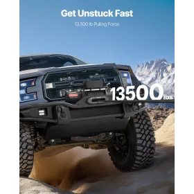 VEVOR Electric Winch, 6100 kg Load Capacity, 12V DC Truck Winch with Φ9.5 mm x 26 m Synthetic Rope, Wireless & Wired Remote Cont