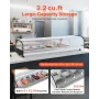 Sushi Display Case Refrigerator, 62L Commercial Sushi Case, 6-Pan Countertop Showcase with Curved Glass, LED Lighting, and Digit