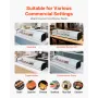 Sushi Display Case Refrigerator, 62L Commercial Sushi Case, 6-Pan Countertop Showcase with Curved Glass, LED Lighting, and Digit
