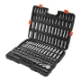 Socket Set, 163 Pieces, 9.5 & 6.4 & 12.7 mm Drive Socket Tool Set, SAE and Metric, Deep and Standard, Mechanic Tool Kit with Sto