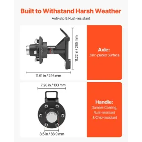 VEVOR Shipping Container Wheels 6-Lug Wheels Kit, Heavy Duty Shipping Container Axle with Ratchet Tie Down-Moves 6 m-12 m, Secur
