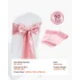 Satin Chair Sashes Bows, 50PCS Chair Ribbon Ties Back Sash, 7 x 108 inch, Rose Gold Wedding Reception Decoration, for Wedding Ce