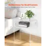 VEVOR Acrylic Side Table, 2 Tiers Clear Bedside Table with Storage Shelf, Modern Rectangle Acrylic End Desk, Transparent Thick N