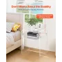 Acrylic Side Table, 2 Tiers Clear Bedside Table with Storage Shelf, Modern Rectangle Acrylic End Desk, Transparent Thick Nightst
