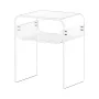 Acrylic Side Table, 2 Tiers Clear Bedside Table with Storage Shelf, Modern Rectangle Acrylic End Desk, Transparent Thick Nightst