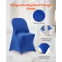 50 Pcs Blue Chair Covers, Polyester Spandex Chair Cover, Stretch Slipcovers for Wedding Party Dining Banquet Flat-Front Chair Co