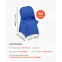 VEVOR 50 Pcs Blue Chair Covers, Polyester Spandex Chair Cover, Stretch Slipcovers for Wedding Party Dining Banquet Flat-Front Ch