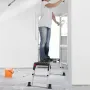Folding Work Platform, 299.4 kg Load Capacity, Aluminum Drywall Stool Ladder, Heavy Duty Work Bench w/ Non-Slip Feet, Ideal for 