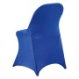 50 Pcs Blue Chair Covers, Polyester Spandex Chair Cover, Stretch Slipcovers for Wedding Party Dining Banquet Flat-Front Chair Co