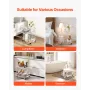 Acrylic Table with Wheels, 2 Tiers Mobile Cart Table, Modern Rolling Acrylic Storage Desk, Clear Nightstand Side End Desk, for L