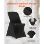 VEVOR 30 Pcs Black Chair Covers, Polyester Spandex Chair Cover, Stretch Slipcovers for Wedding Party Dining Banquet Flat-Front C