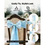 VEVOR Satin Chair Sashes Bows, 100PCS Chair Ribbon Ties Back Sash, 7 x 108 inch, Light Blue Wedding Reception Decoration, for We