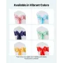 VEVOR Satin Chair Sashes Bows, 100PCS Chair Ribbon Ties Back Sash, 7 x 108 inch, Light Blue Wedding Reception Decoration, for We