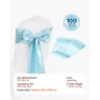 VEVOR Satin Stole Sashes Sløjfer, 100 STK Stole Ribbon Bindes Ryg Sash, 7 x 108 tommer, Lyseblå Bryllupsreception Dekoration,