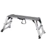 Folding Work Platform, 299.4 kg Load Capacity, Aluminum Drywall Stool Ladder, Heavy Duty Work Bench w/ Non-Slip Feet, Ideal for 