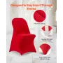 50 Pcs Red Chair Covers, Polyester Spandex Chair Cover, Stretch Slipcovers for Wedding Party Dining Banquet Flat-Front Chair Cov