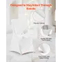 VEVOR 30 Pcs White Chair Covers, Polyester Spandex Chair Cover, Stretch Slipcovers for Wedding Party Dining Banquet Flat-Front C
