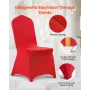 VEVOR 50 Pcs Red Chair Covers, Polyester Spandex Chair Cover, Stretch Slipcovers for Wedding Party Dining Banquet Flat-Front Cha