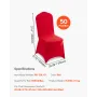 VEVOR 50 Pcs Red Chair Covers, Polyester Spandex Chair Cover, Stretch Slipcovers for Wedding Party Dining Banquet Flat-Front Cha