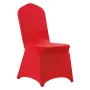 50 Pcs Red Chair Covers, Polyester Spandex Chair Cover, Stretch Slipcovers for Wedding Party Dining Banquet Flat-Front Chair Cov