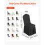 VEVOR 30 Pcs Black Chair Covers, Polyester Spandex Chair Cover, Stretch Slipcovers for Wedding Party Dining Banquet Flat-Front C