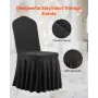 VEVOR 30 Pcs Black Chair Covers, Polyester Spandex Chair Cover, Stretch Slipcovers for Wedding Party Dining Banquet Flat-Front C
