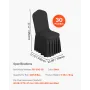 VEVOR 30 Pcs Black Chair Covers, Polyester Spandex Chair Cover, Stretch Slipcovers for Wedding Party Dining Banquet Flat-Front C