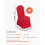 VEVOR 30 Pcs Red Chair Covers, Polyester Spandex Chair Cover, Stretch Slipcovers for Wedding Party Dining Banquet Flat-Front Cha