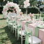 Satin Chair Sashes Bows, 100PCS Chair Ribbon Ties Back Sash, 7 x 108 inch, Light Green Wedding Reception Decoration, for Wedding