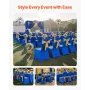 VEVOR 50 Pcs Royal Blue Chair Covers, Polyester Spandex Chair Cover, Stretch Slipcovers for Wedding Party Dining Banquet Flat-Fr