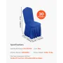 VEVOR 30 Pcs Blue Chair Covers, Polyester Spandex Chair Cover, Stretch Slipcovers for Wedding Party Dining Banquet Flat-Front Ch