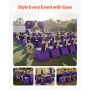 50 Pcs Purple Chair Covers, Polyester Spandex Chair Cover, Stretch Slipcovers for Wedding Party Dining Banquet Flat-Front Chair 