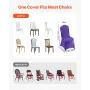 50 Pcs Purple Chair Covers, Polyester Spandex Chair Cover, Stretch Slipcovers for Wedding Party Dining Banquet Flat-Front Chair 