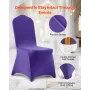 VEVOR 50 Pcs Purple Chair Covers, Polyester Spandex Chair Cover, Stretch Slipcovers for Wedding Party Dining Banquet Flat-Front 