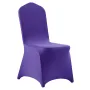 50 Pcs Purple Chair Covers, Polyester Spandex Chair Cover, Stretch Slipcovers for Wedding Party Dining Banquet Flat-Front Chair 