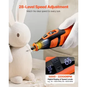 VEVOR 119-Piece Cordless Rotary Tool Kit, DC12V Portable Mini Power Rotary Tool, 28-Level Speed 5000-32000 RPM Multi-Purpose DIY