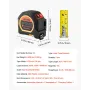 VEVOR 2-in-1 Laser Tape Measure, 41m Rechargeable Laser Measurement Tool & 4.8m Measuring Tape with Magnetic, 4 Modes-Length, Ar